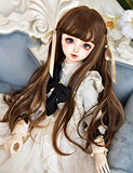 Clicked BJD Doll Hand-Woven Wig Mixed Color Long Curly Hair for 1/3 Dolls DIY Supplies Doll Making DIY Accessory,B