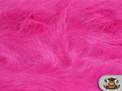 Faux Fur Long Pile Sparkling Tinsel FUCHSIA Fabric / 58" W / Sold by the yard