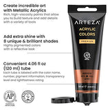 Arteza Painting Bundle: Multipack Canvas Boards and Metallic Acrylic Paint, Painting Art Supplies for Artist, Hobby Painters & Beginners