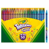 Crayola Erasable Colored Pencils, Art Tools, Adult Coloring, Gift for Kids, 50 Count & Twistables Colored Pencil Set, School Supplies, Coloring Gift,50 Count