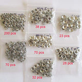 Heather's cf 450 Pieces Silver Tone Zinc Alloy Tibetan Bead Caps Combination Fit 4-10mm Beads