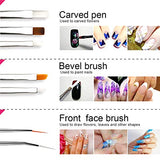 Nail Art Brush, Teenitor 3D Nail Art Decorations Kit with Nail Pen Designer Dotting Tools Colors Holographic Butterfly Nail Glitter Foil Flakes Nail Tape Strips and Multi-Color Nails Rhinestones