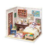 RoWood DIY Miniature Dollhouse Kits for Adults Girls Teens Kids, Bedroom Model Tiny Building Kit, Gift On Children's Day/ Birthday/ Christmas - Anne's Bedroom