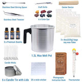 Candle Making Kit, Soy Candle DIY Starter Set, Candle Making Gift Supplies, Soy Wax, Wicks, Thermometer, Dye, Fragrance and More