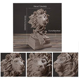 H&W Sandstone Lion - The King of Beasts - Statue Decoration for Home/Study/Living Room, Great Collectible Figurines, Best Gift for The Man, Sandstone Color (HH17-D2)