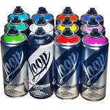 Loop 400ml Popular Colors Set of 12 Graffiti Street Art Mural Spray Paint