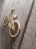12 inch Bicycle with Basket wood cutout bike