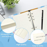 YoeeJob A6 Refillable Notebook, 6 Ring Binder Travel Diary, Journal Notebook with 160 Pages Paper for Writing