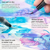 Arteza Real Brush Pens, 36 Dual-Tip Watercolor Markers with Flexible Nylon Brush Tips, Professional Watercolor Pens for Painting, Drawing, Coloring with Water Brush