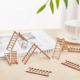 NBEADS 50 Pcs Mini Fairy Garden Ladders Unfinished Wooden Ornaments Hanging Embellishments Crafts for Dollhouse DIY Landscape Decor