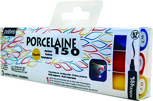 Pébéo Porcelain Set of 3 – Assorted Primary Colours Tips