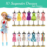 95Pcs Doll Clothes and Accessories Including Princess Dresses Sequins Dresses Suspender Dress Tops & Pants Bikinis Handbag Shoes Jewelry Accessories Random Style for 11.5 inch Girl Doll