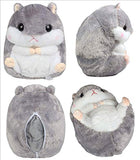 Kosbon 3 in 1 Cute Hamster Plush Stuffed Animal Toys Throw Pillow Blanket Set