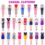 84 Pcs Doll Clothes and Accessories with Doll, Princess Gowns, Fashion Dresses, Slip Dresses, Top & Pant/Jumpsuit, Swimsuits, Shoes, Hangers, Doll Dress up Toys for Girls Kids Toddlers Toy Gifts