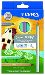 LYRA Super Ferby Lacquered Triangular Giant Colored Pencils, 6.25 Millimeter Lead Core, Set of 12