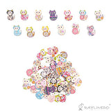 RayLineDo About 50pcs Buttons Multi Color Beautiful Cute Cat Shape Delicate Wood Buttons DIY