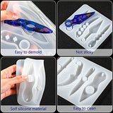 4 Pieces Keychain Resin Molds Set Knife Shape Silicone Mold Anti-Wolf Epoxy Casting Mold Handmade Keychain Mold Silicone Epoxy Casting Mold for Non-Contact Door Opener DIY Craft