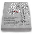 MuralMax - Personalized Anniversary Family Tree Artwork - Love is Patient Love is Kind Bible Verse - Unique Wedding & Housewarming Canvas Wall Decor Gifts - Color Gray # 2 - Size - 10x12