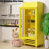 Odoria 1/12 Miniature Refrigerator Fridge Dollhouse Kitchen Furniture Accessories, Yellow