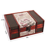 SICOHOME Treasure Box 9.0inch Retro Stamps Small Trunk Box for Jewelry Storage,Treasure Cards