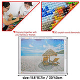 SWEETHOMEDECO Diamond Painting, Diamond Painting Full Dril, Diamond Painting Kits for Adults, Beach 12"15.7" 24 Kinds of Color Round Drills