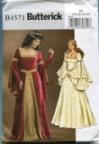 Butterick B4571 Women's Medieval Dress Renaissance Fair Costume Sewing Pattern, Sizes 14-20