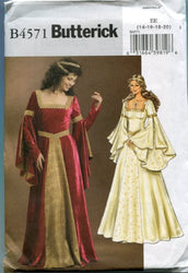 Butterick B4571 Women's Medieval Dress Renaissance Fair Costume Sewing Pattern, Sizes 14-20
