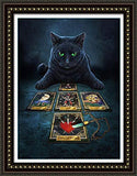 DIY Handwork Store 5D Full Round with AB Drills Diamond Painting Tarot Black Cat by Number DIY Mosaic Cross Stitch Pattern Arts Crafts Handmade Embroidery Painting Wall Decor(13.78''x 17.72'')