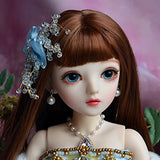SISON BENNE 1/3 BJD Doll 24 Inch Ball Jointed SD Dolls Handpainted Face Makeup with Princess Dress Full Set Outfits Assembled, Best Xmas Gift (9#)