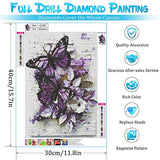 6-Pack Adult Diamond Painting Kit, Butterfly Floral, DIY 5D Round Full Diamond Art Numbering Kit, Kids Diamond Mosaic, Great for Gifting, Home Entertainment and Home Wall Decor 12x16"