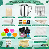 Complete Candle Making Kit, Candle Making Supplies, Including Candle Making Pouring Pot, Beeswax, Candle Wicks, Wicks Sticker, Candle tins, Rich Scents, Dyes, Candle Molds, Wicks Holder and Spoon