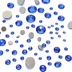 SAPPHIRE (206) blue 144 pcs Swarovski 2058/2088 Crystal Flatbacks blue rhinestones nail art mixed