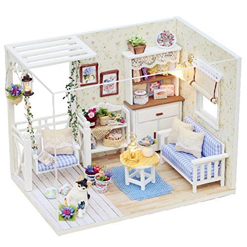 WYD DIY Assembled Cottage Kitten Diary Scenario Building Model Doll House Toy Puzzle Fun Parent-Child Game Gift