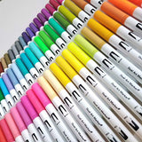 Yishaner Art Markers Dual Tips Coloring Brush Fineliner Color Pens, 100 Colors of Water Based Marker for Calligraphy Drawing Sketching Coloring Book Bullet Journal Art Projects Supplies