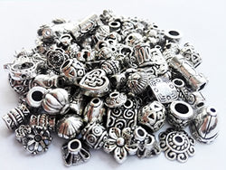 Crafty EC-5004 120-Piece Bali Style Jewelry Making Metal Bead Caps Deluxe New Mix, 40gm, Silver