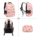 Girls Backpacks, Fox Backpack for Girls, Kids Fox School Bookbag Set with Lunch Box and Pencil Case