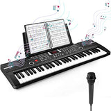 Camide 61 Keys Keyboard Piano, Electronic Digital Piano with Built-In Speaker Microphone, Sheet Stand and Power Supply, Portable Keyboard Gift Teaching for Beginners