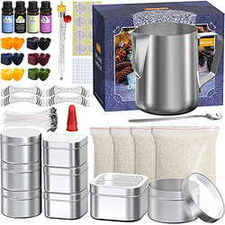 Complete Candle Making Kit, DIY Candle Making Kit for Adults, Candle Making Supplies Kit Including Beeswax, Wicks, Rich Scents, Dyes, 900ml Candle Pouring Pot, Tins