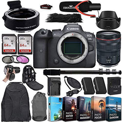 Canon EOS R6 Mirrorless Digital Camera with RF 24-105mm f/4L is USM Lens and Mount Adapter EF-EOS R Bundle + Deluxe Accessories Kit