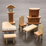Baby Kim Miniature Furniture ModelBaby KimNew 29 Pcs 1:24 Scale Dollhouse Miniature Unpainted Wooden Furniture Model Suite