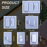 6 Pieces Light Switch Cover Resin Molds Light Outlet Switch Cover Silicone Molds Socket Panel Silicone Mold Wall Plate Epoxy Casting Mold for Switch Outlets Home Decor DIY Casting Resin Crafts Making