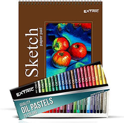 Oil Pastels 25 Colors Count Soft Pastels, Pastel Paper Pad 30 Sheet Oil Pastel Paper, Oil Pastels for Kids and Artists, Oil Crayons