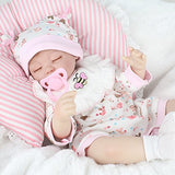 CHAREX Reborn Baby Doll, 16 inches Handmade Sleeping Newborn Dolls Realistic Lifelike with Soft Vinyl Body, 9-Piece Gift Set