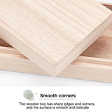 OLYCRAFT 2PCS Unfinished Wood Box with Lid Wooden Storage Box with Cover Natural Wooden Box for Jewelry Storage