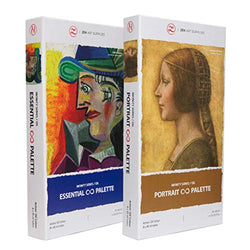 ZenART Non-Toxic Oil Paint Set for Professional Artists - 2 x 8 x 45ml Tubes - Bundle of Portrait, and Essential Palette of Eco-friendly Paint with Exceptional Pigment and Lustrous Sheen
