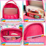 Rolling Backpack for Girls Wheels Backpacks for Elementary Student Kids Wheeled Trolley Trip Luggage for Teen Girls with Lunch Box Pencil Case