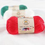 100% Acrylic Yarn 3-Pack by Yonkey Monkey Knitting Crochet DIY Art Craft (Light Beige 07)