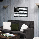 SD Soft Dance USA Flag Picture Wall Art: Black and White American Flag Stars and Stripes Painting Artwork with Hand Painted Textured for Bedroom (36'' x 24'' x 1 Panel)