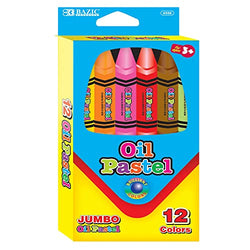 BAZIC Oil Pastel Jumbo 12 Color, Assorted Colors Coloring Drawing Pastel, Art Tool for Kids Indoor Activities At Home, 144-Packs