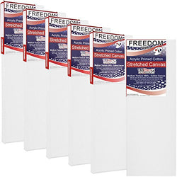 US Art Supply 4 x 12 inch Professional Quality Acid Free Stretched Canvas 6-Pack - 3/4 Profile 12
